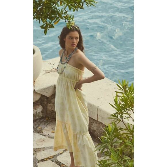 Free People Dresses & Skirts - NWOT Free People Leanna Tube Top Midi Dress Wedding Guest Vacation Butter Yellow